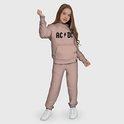 Костюм хлопковый детский AC/DC, цвет: пыльно-розовый — фото 2