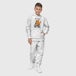 Костюм хлопковый детский Кот велосипедист, цвет: белый — фото 2