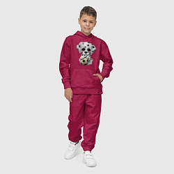 Костюм хлопковый детский Футбол - Далматин, цвет: маджента — фото 2