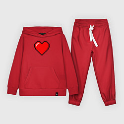 Детский костюм Пиксельное сердце-здоровье - Красный