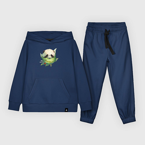 Детский костюм Детёныш панды в гнезде из листьев / Тёмно-синий – фото 1