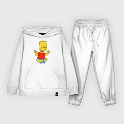Костюм хлопковый детский Барт Симпсон - сидит со скрещенными пальцами, цвет: белый