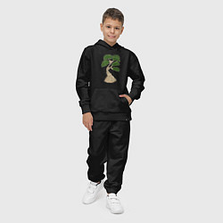 Костюм хлопковый детский Бонсай стилизованный в витражной технике, цвет: черный — фото 2
