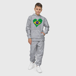 Костюм хлопковый детский Сердце - Бразилия, цвет: меланж — фото 2