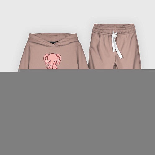 Детский костюм Маленький розовый слоненок / Пыльно-розовый – фото 1
