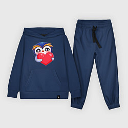 Костюм хлопковый детский Пингвиненок с сердцем, цвет: тёмно-синий