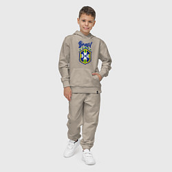Костюм хлопковый детский Brasil Football, цвет: миндальный — фото 2