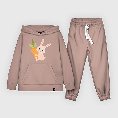 Детский костюм Кролик с морковкой / Пыльно-розовый – фото 1