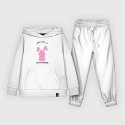 Костюм хлопковый детский Год розового кролика, цвет: белый