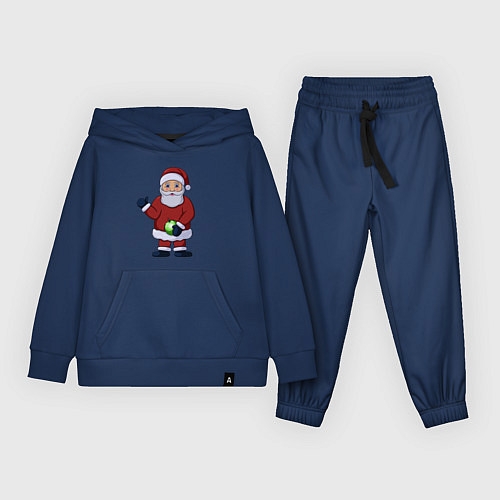 Детский костюм Дед Мороз с елочной игрушкой / Тёмно-синий – фото 1