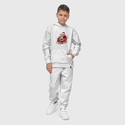 Костюм хлопковый детский Новогодний мишка, цвет: белый — фото 2