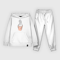 Костюм хлопковый детский Hand click, цвет: белый