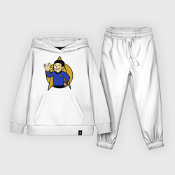 Костюм хлопковый детский Spoke - vault boy, цвет: белый