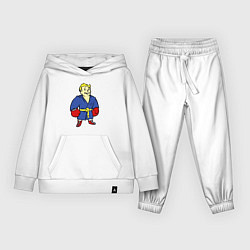 Костюм хлопковый детский Vault boy - boxer, цвет: белый