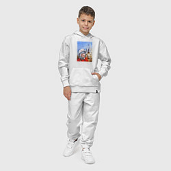 Костюм хлопковый детский Юрий Гагарин на космодроме, цвет: белый — фото 2