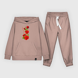 Костюм хлопковый детский Прекрасная Екатерина - букет из роз, цвет: пыльно-розовый