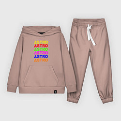 Костюм хлопковый детский Astro color logo, цвет: пыльно-розовый