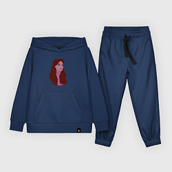 Костюм хлопковый детский Девушка с рыжими волосами, цвет: тёмно-синий