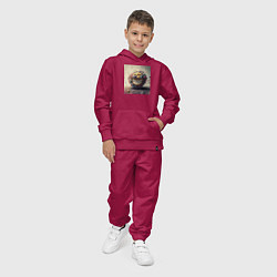 Костюм хлопковый детский Жизнерадостный смайлик, цвет: маджента — фото 2