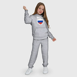 Костюм хлопковый детский Российский щит, цвет: меланж — фото 2