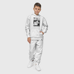 Костюм хлопковый детский I love cats comic, цвет: белый — фото 2