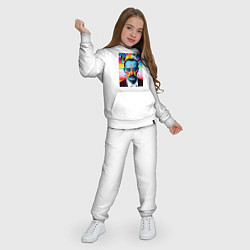 Костюм хлопковый детский Salvador Dali - pop art - neural network, цвет: белый — фото 2