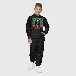 Костюм хлопковый детский Digital Art Bob Marley in the field, цвет: черный — фото 2