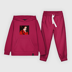 Костюм хлопковый детский Blackpink Jisoo in red, цвет: маджента