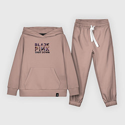 Костюм хлопковый детский Blackpink logo Jisoo Lisa Rose Jennie, цвет: пыльно-розовый