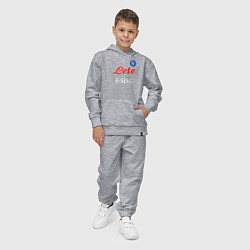 Костюм хлопковый детский ФК Наполи форма домашняя, цвет: меланж — фото 2