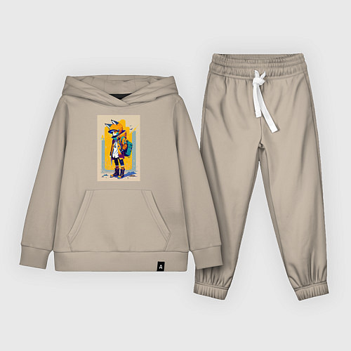 Детский костюм Fox cub - urban style - neural network / Миндальный – фото 1