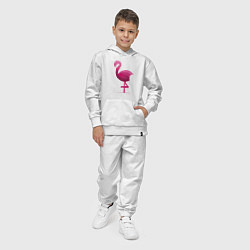 Костюм хлопковый детский Фламинго минималистичный, цвет: белый — фото 2