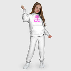 Костюм хлопковый детский Логотип Барби объемный, цвет: белый — фото 2