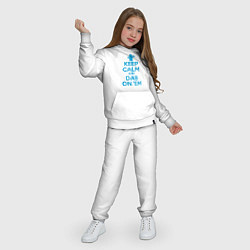Костюм хлопковый детский Keep calm and dab, цвет: белый — фото 2