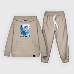 Костюм хлопковый детский Фука с черепахой - Акватоп белого песка, цвет: миндальный