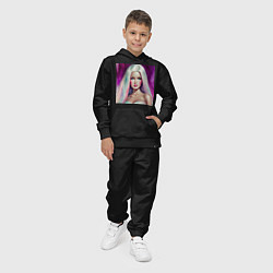 Костюм хлопковый детский Барби с распущенными волосами, цвет: черный — фото 2