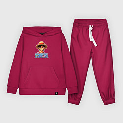 Костюм хлопковый детский Монки д Луффи one piece, цвет: маджента