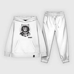 Костюм хлопковый детский Кот - космонавт - nasa, цвет: белый