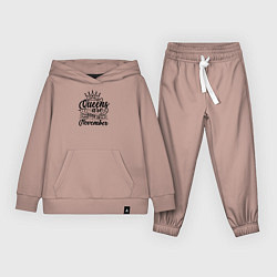 Костюм хлопковый детский Королевы рожденные в ноябре, цвет: пыльно-розовый