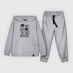 Костюм хлопковый детский Есть спать пилон, цвет: меланж