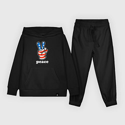 Костюм хлопковый детский USA peace, цвет: черный
