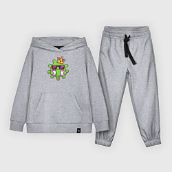 Костюм хлопковый детский Вирус в короне, цвет: меланж
