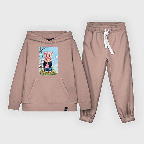Детский костюм Поросёнок весной / Пыльно-розовый – фото 1