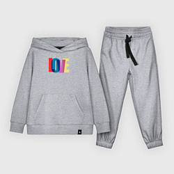 Костюм хлопковый детский Наложенный love, цвет: меланж