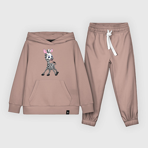 Детский костюм Мультяшная зебра / Пыльно-розовый – фото 1