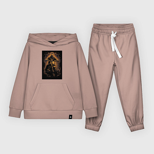 Детский костюм Брутальный мотоциклист / Пыльно-розовый – фото 1