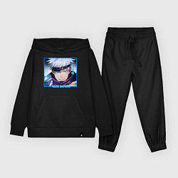 Костюм хлопковый детский Сатору Годзё портрет Jujutsu Kaisen, цвет: черный