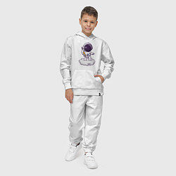 Костюм хлопковый детский Космонавт с молнией, цвет: белый — фото 2