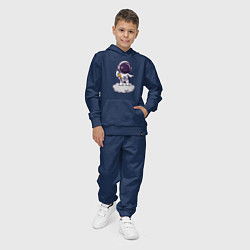 Костюм хлопковый детский Космонавт с молнией, цвет: тёмно-синий — фото 2