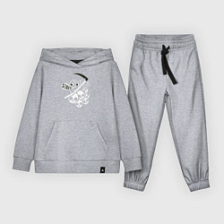 Костюм хлопковый детский Кот с косой, цвет: меланж